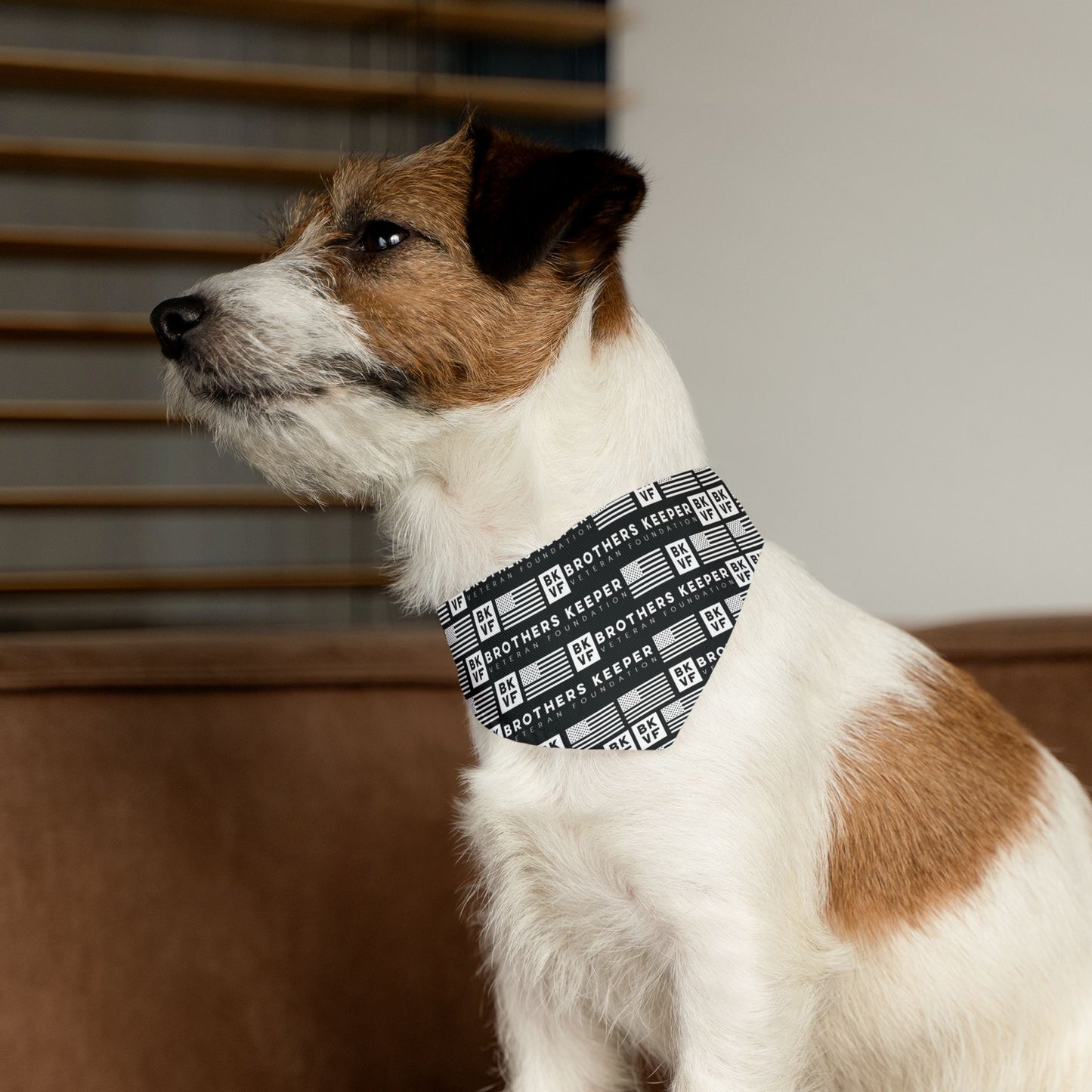 BKVF Pet Bandana Collar - 'Brothers Keeper' Design for Dogs - Black
