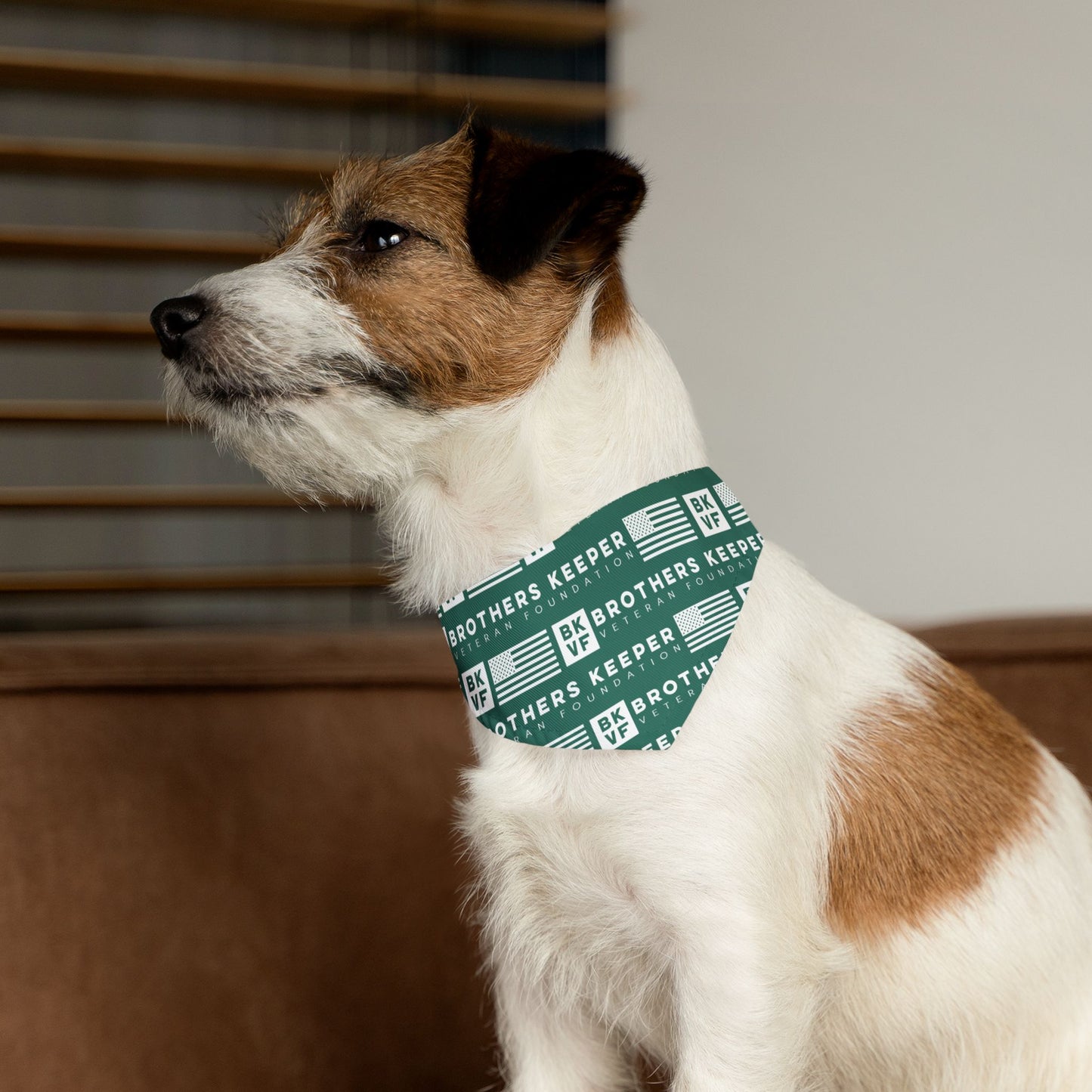 BKVF Pet Bandana Collar - 'Brothers Keeper' Design for Dogs - Teal