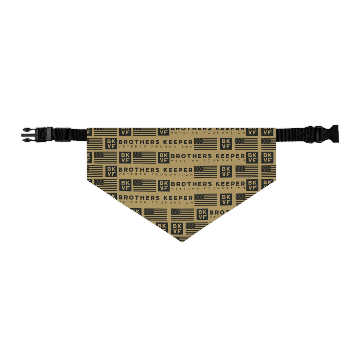 BKVF Pet Bandana Collar - 'Brothers Keeper' Design for Dogs - Sand