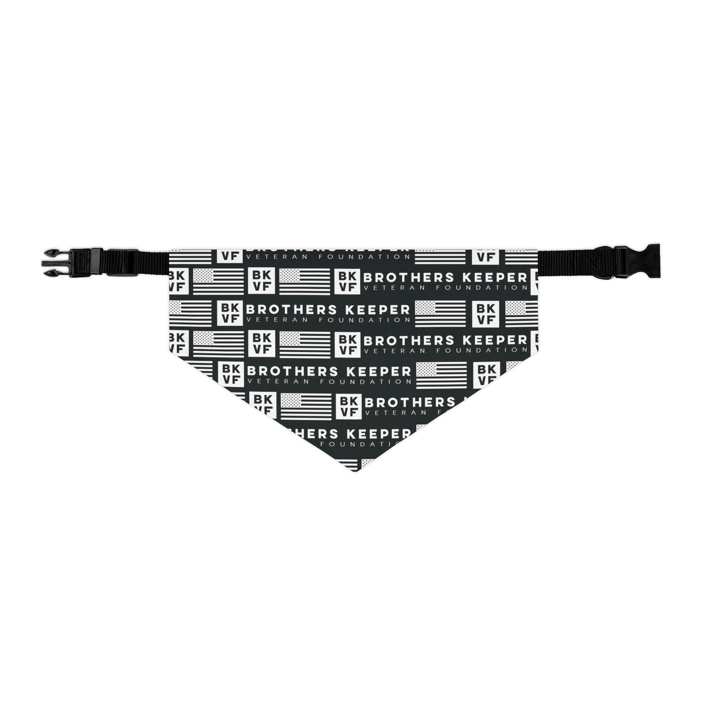 BKVF Pet Bandana Collar - 'Brothers Keeper' Design for Dogs - Black