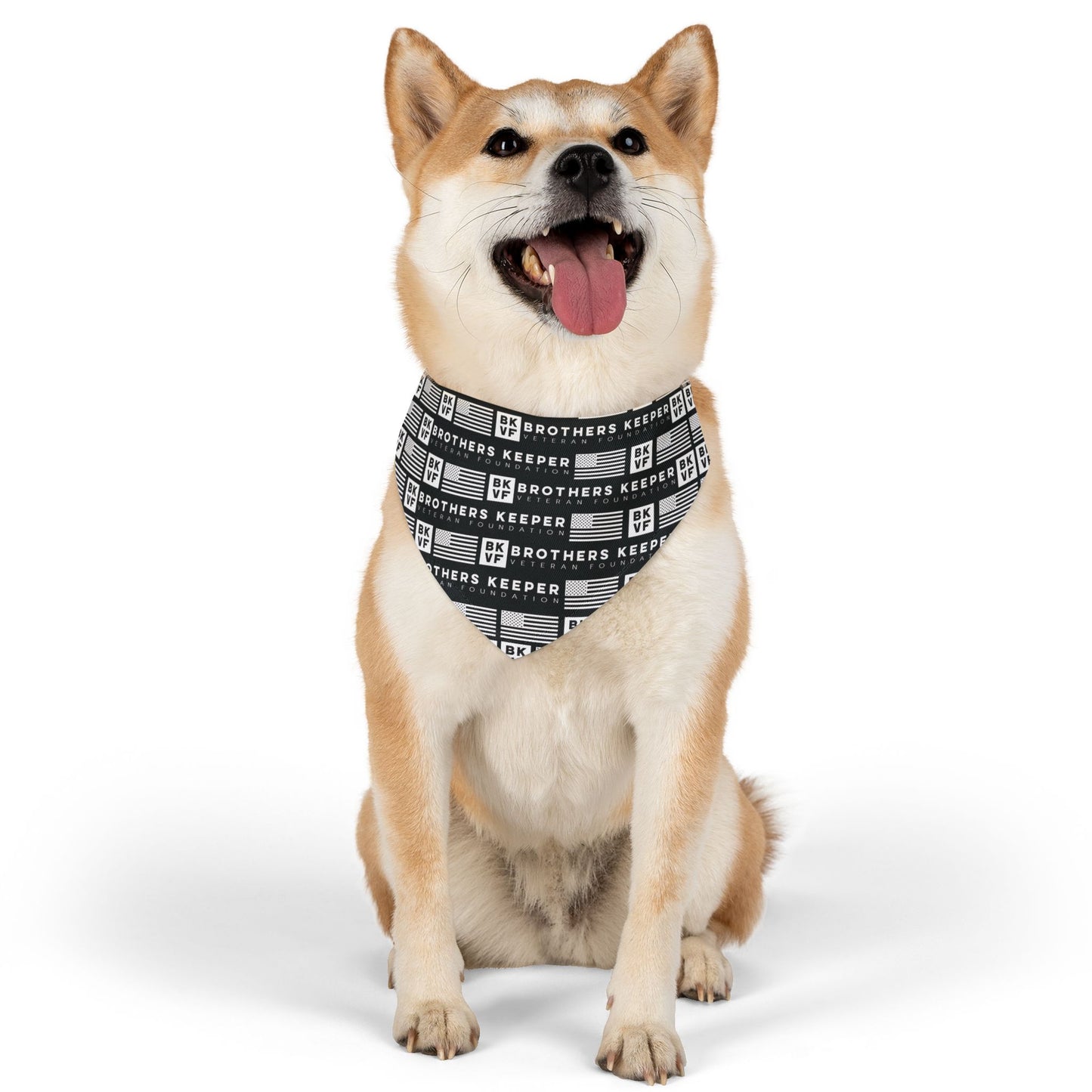 BKVF Pet Bandana Collar - 'Brothers Keeper' Design for Dogs - Black