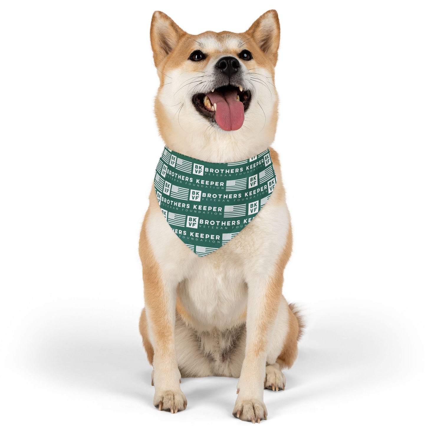 BKVF Pet Bandana Collar - 'Brothers Keeper' Design for Dogs - Teal