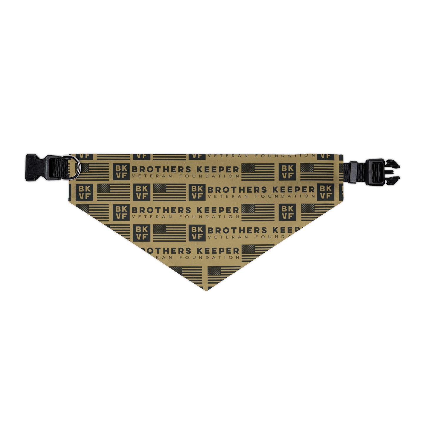 BKVF Pet Bandana Collar - 'Brothers Keeper' Design for Dogs - Sand
