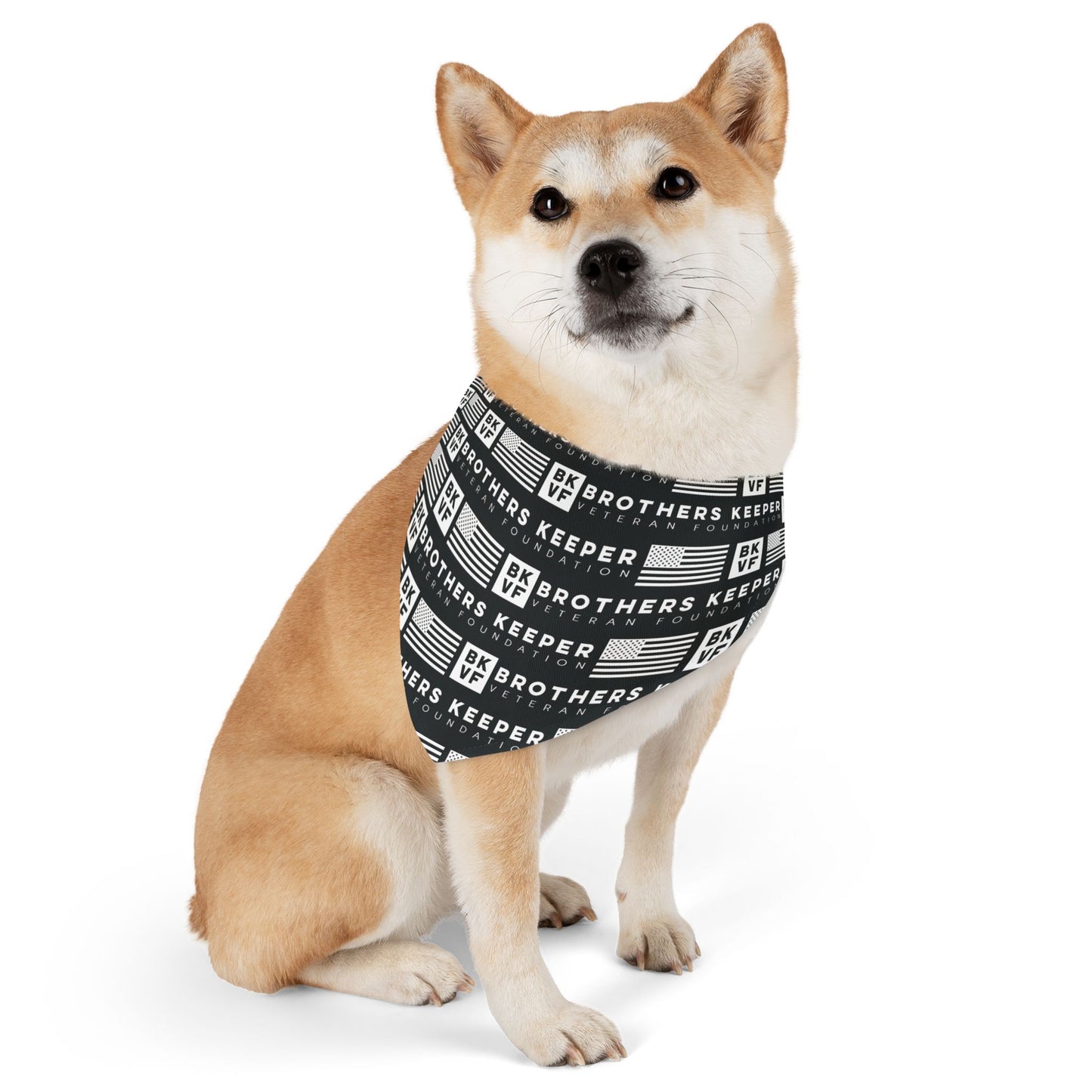 BKVF Pet Bandana Collar - 'Brothers Keeper' Design for Dogs - Black