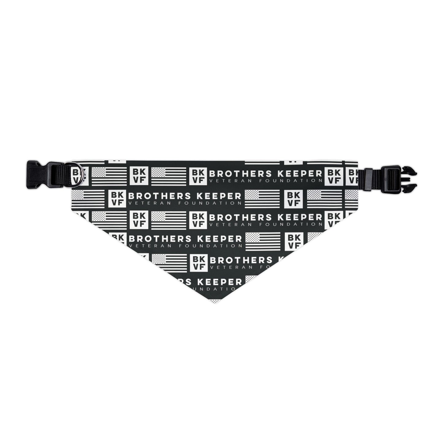BKVF Pet Bandana Collar - 'Brothers Keeper' Design for Dogs - Black