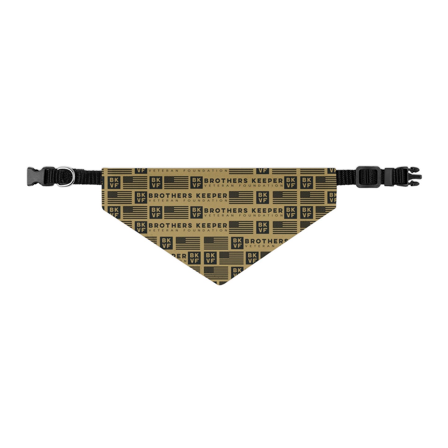 BKVF Pet Bandana Collar - 'Brothers Keeper' Design for Dogs - Sand
