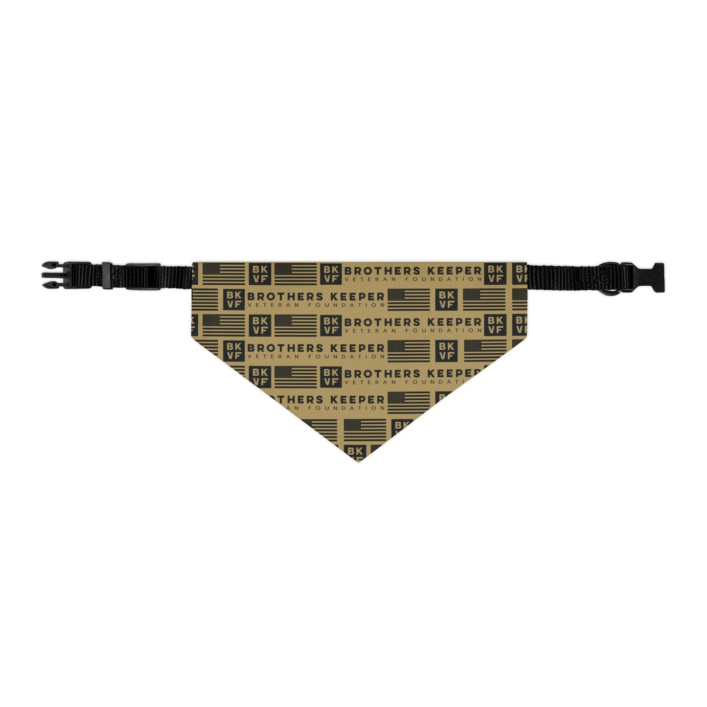 BKVF Pet Bandana Collar - 'Brothers Keeper' Design for Dogs - Sand