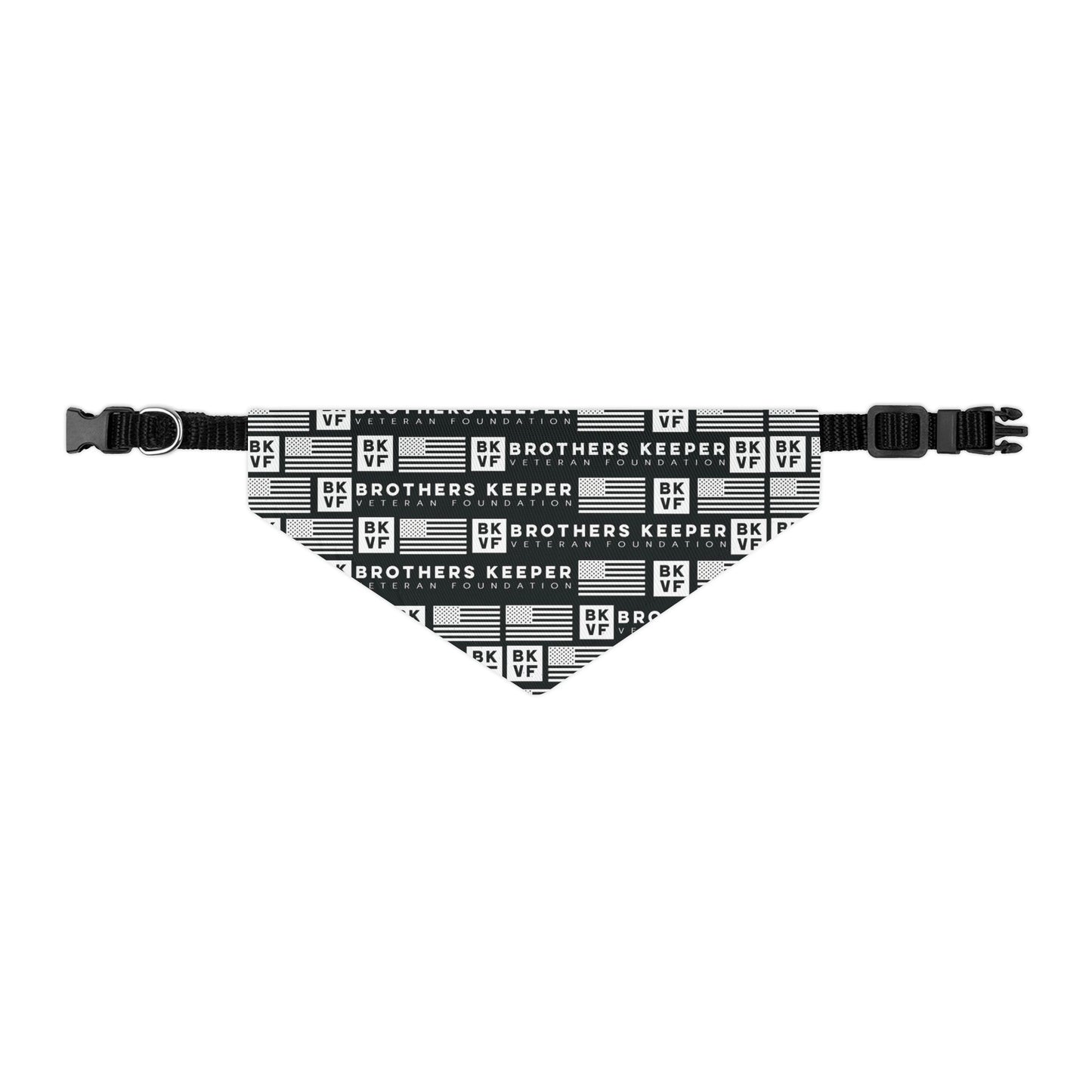 BKVF Pet Bandana Collar - 'Brothers Keeper' Design for Dogs - Black
