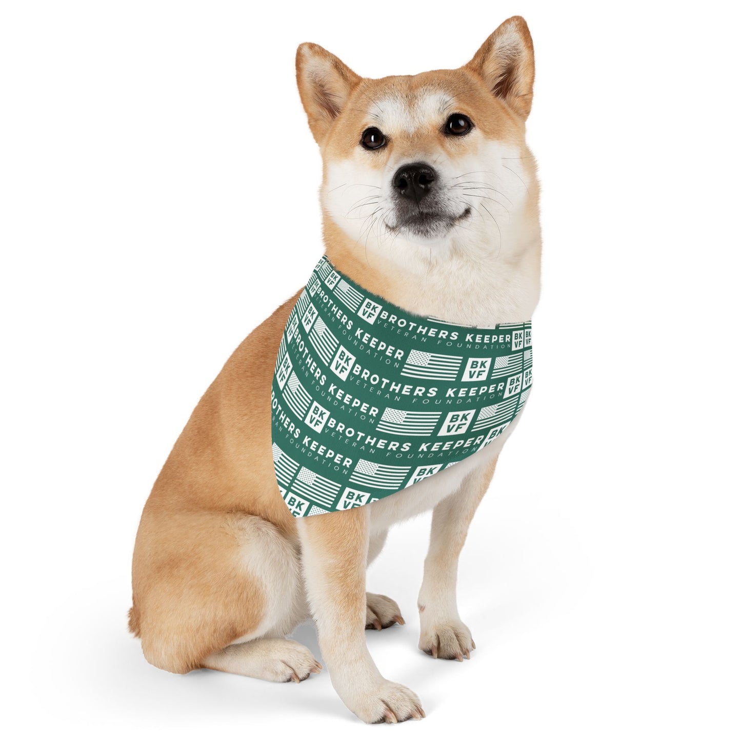 BKVF Pet Bandana Collar - 'Brothers Keeper' Design for Dogs - Teal