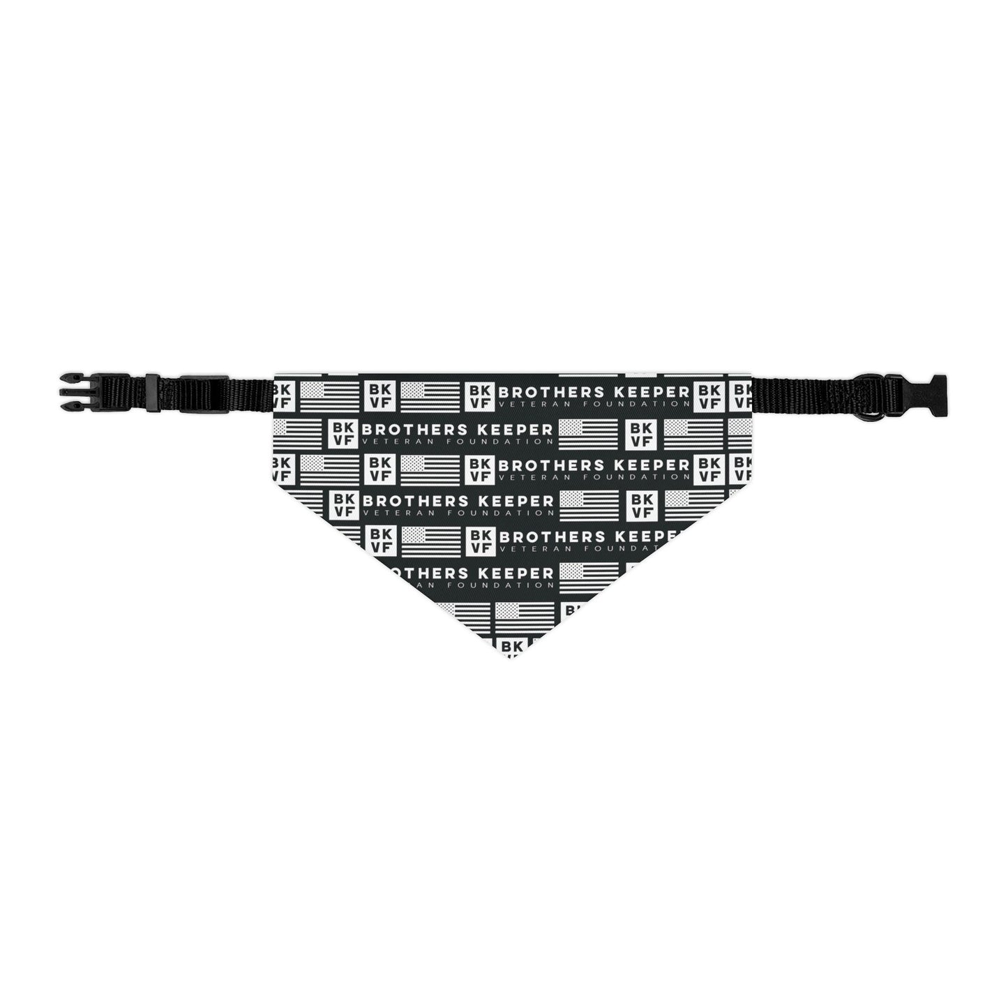 BKVF Pet Bandana Collar - 'Brothers Keeper' Design for Dogs - Black