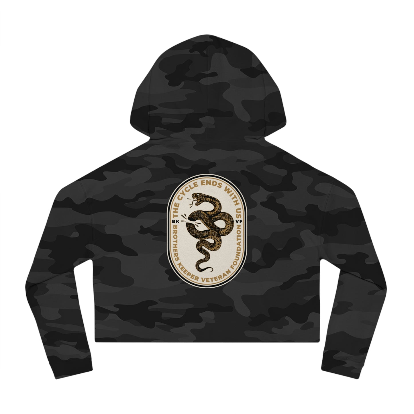 The Cycle Ends Here Camo Cropped Hoodie