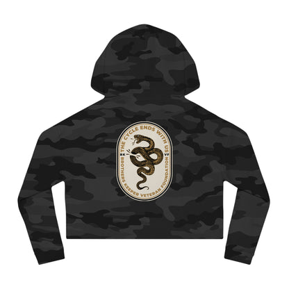 The Cycle Ends Here Camo Cropped Hoodie