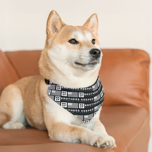 BKVF Pet Bandana Collar - 'Brothers Keeper' Design for Dogs - Black