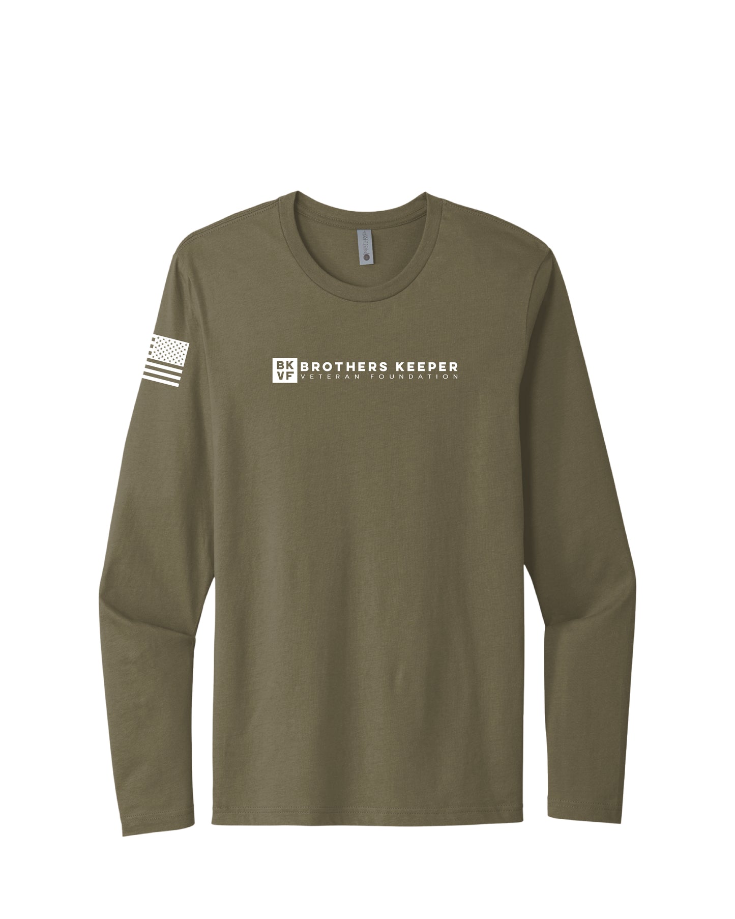 Military Green Classic Logo Long Sleeve Tee